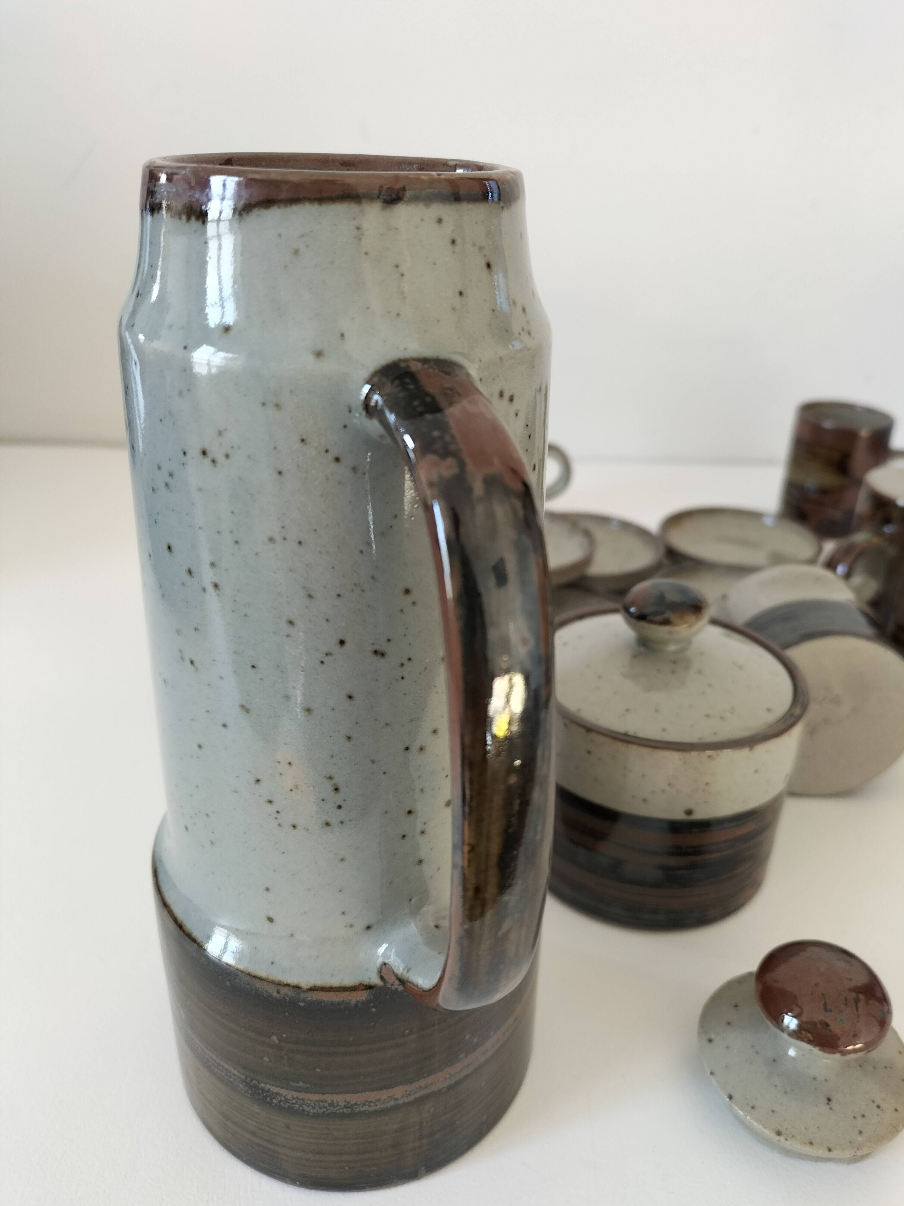 Vintage “Grès Paysan” glazed stoneware set