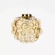 Small amber bubble glass pendant lights by Helena Tynell for Glashutte Limburg