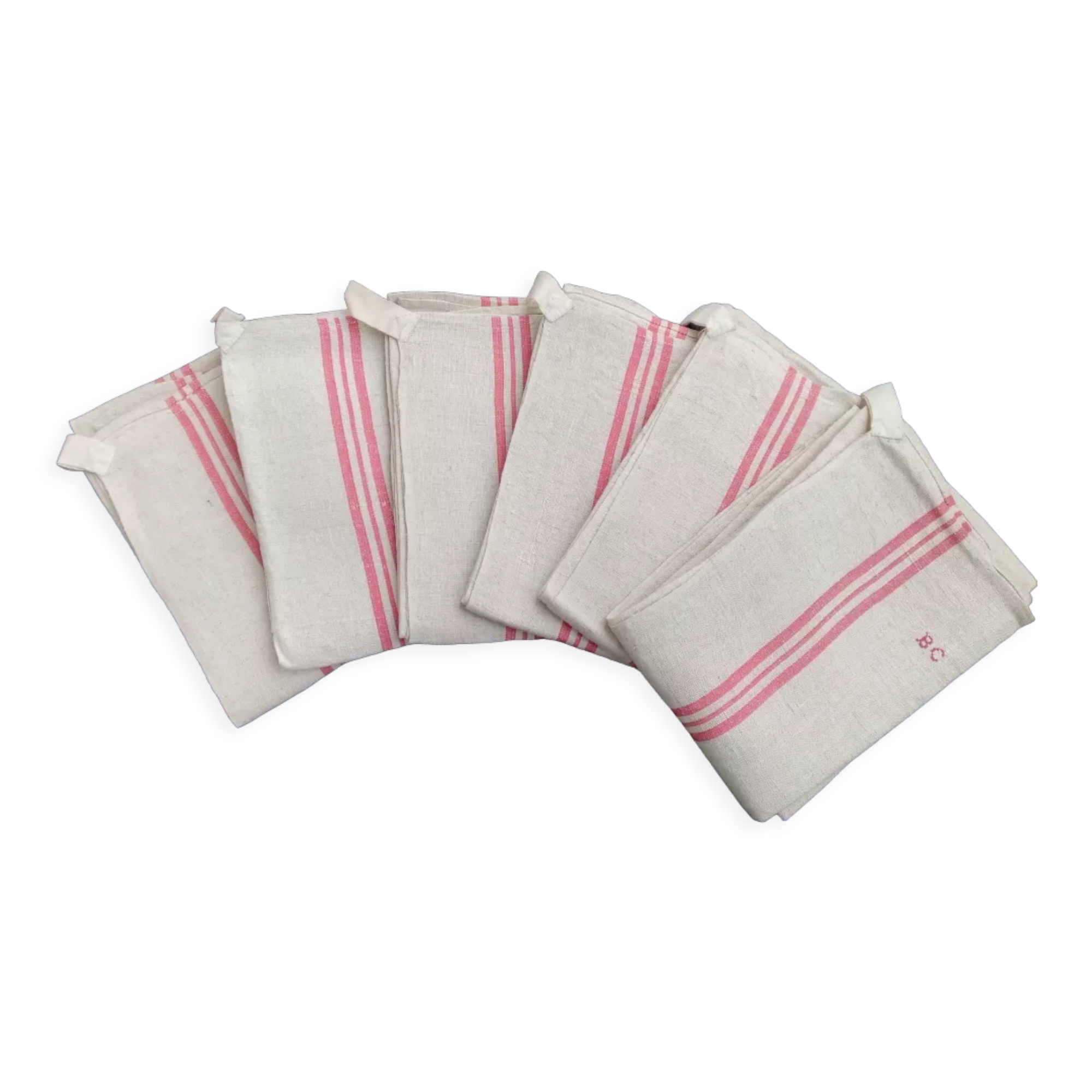 Lot de 6 torchons de vaisselle en chanvre bc