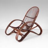 Fauteuil en bambou moderne du milieu du siècle, Italie, années 1960