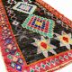 Vintage multicoloured black Berber rug - 140 x 270 cm