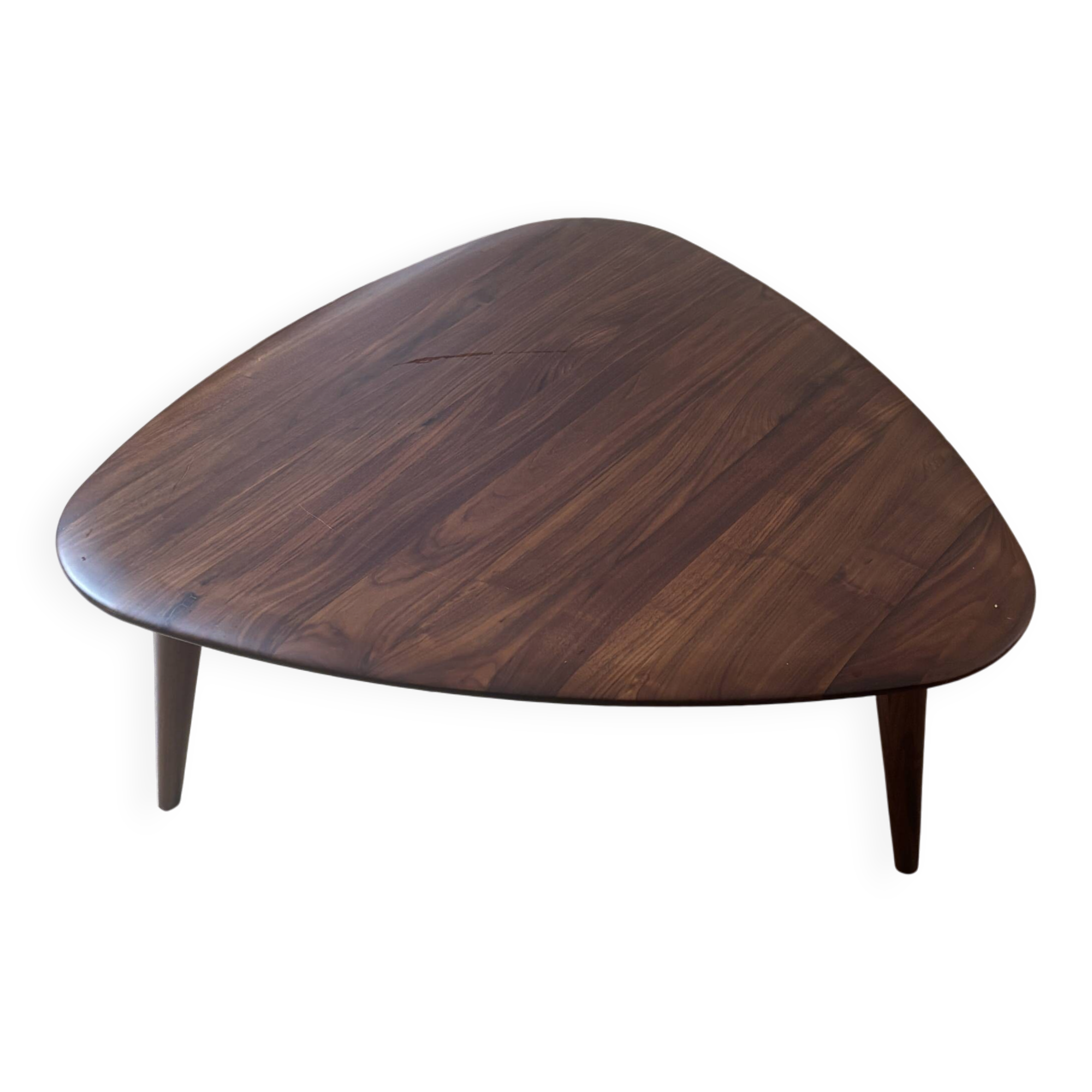 Organic Walnut Coffee Table - Mid-Century Modern Style