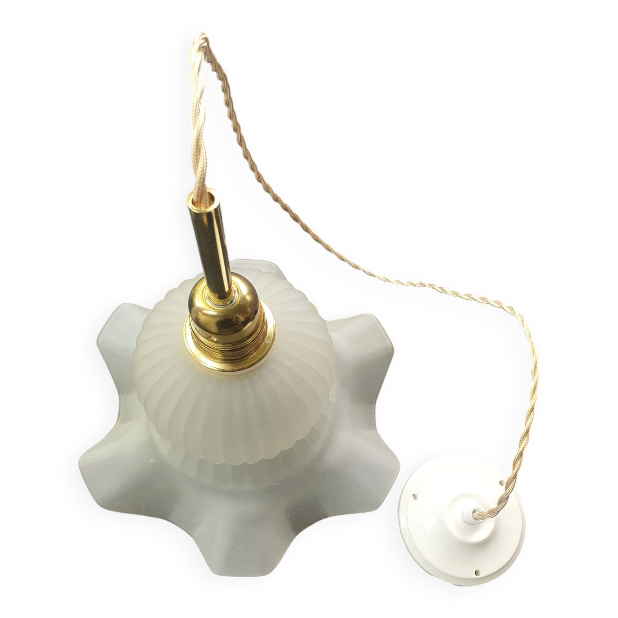 Large Art Deco pendant light from the 1950s, vintage.