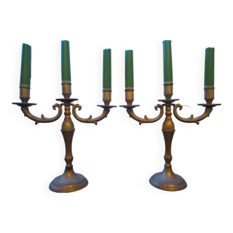 Set of 2 pewter candlesticks