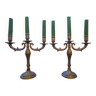 Set of 2 pewter candlesticks
