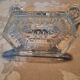 Pair of glass candle holders