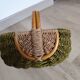Vintage rattan & bamboo basket, 29 cm