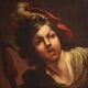 Antique French painting from the 18th century, portrait of a soldier