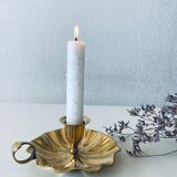 Indian candle holder in golden brass