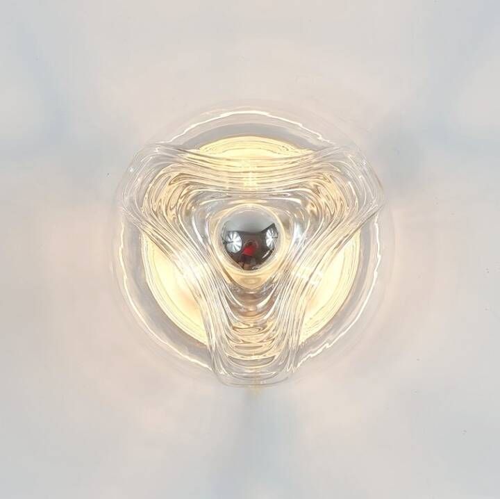 Large Mid-Century Modern Wave Flush Mount by Koch & Lowy for Peill & Putzler, Germany, 1960s/1970s