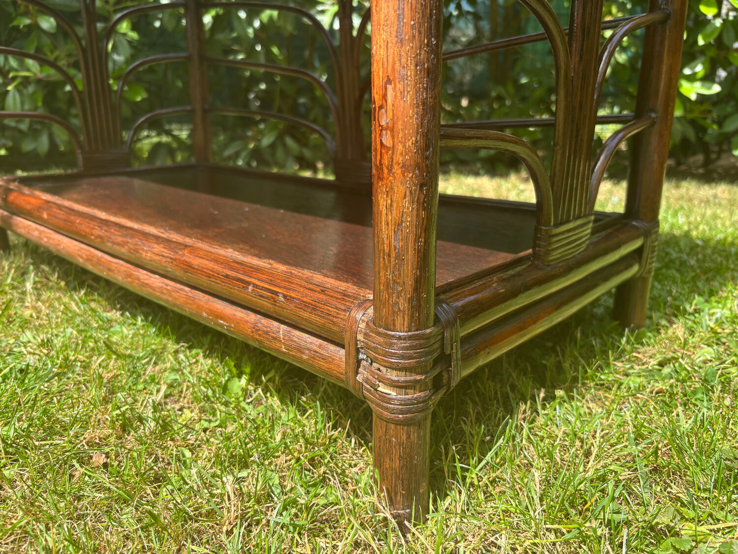 Vintage rattan bookshelf