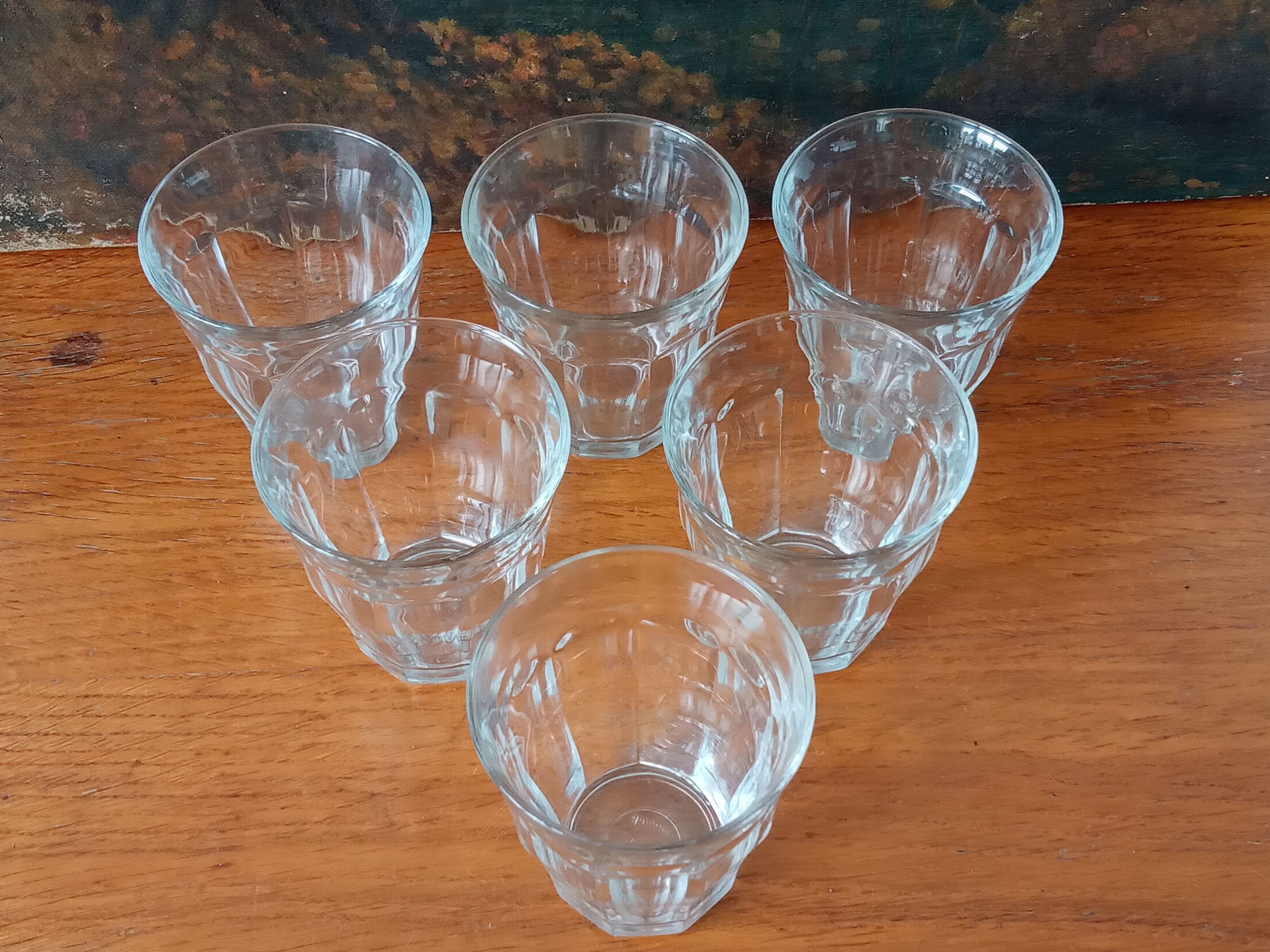 Six vintage Duralex glasses