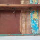 Wall shelf 3 shelves + 4 hooks cast iron in polychrome wood
