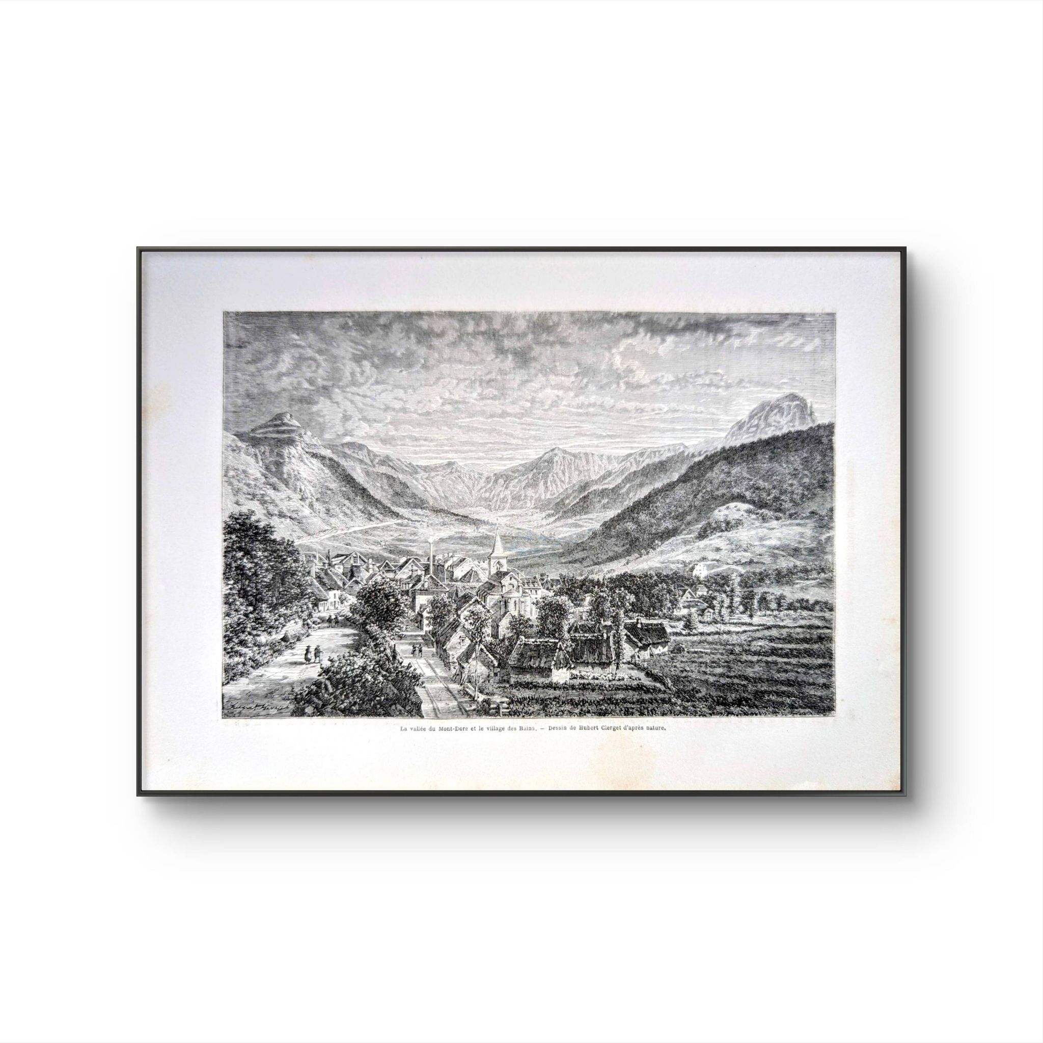 La vallée du Mont-Dore. Illustration imprimée en 1866.