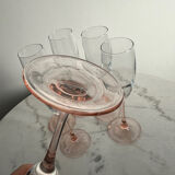 6 vintage rose champagne flutes