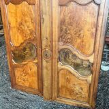 Pair of 19th-century walnut burl doors