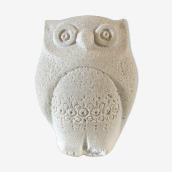 Paper press sculpture owl/owl design Marbell Stone art belgium 70s