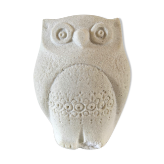 Paper press sculpture owl/owl design Marbell Stone art belgium 70s