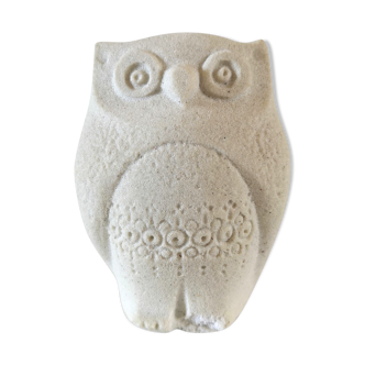 Presse papier sculpture chouette/hibou design Marbell Stone art belgium années 70