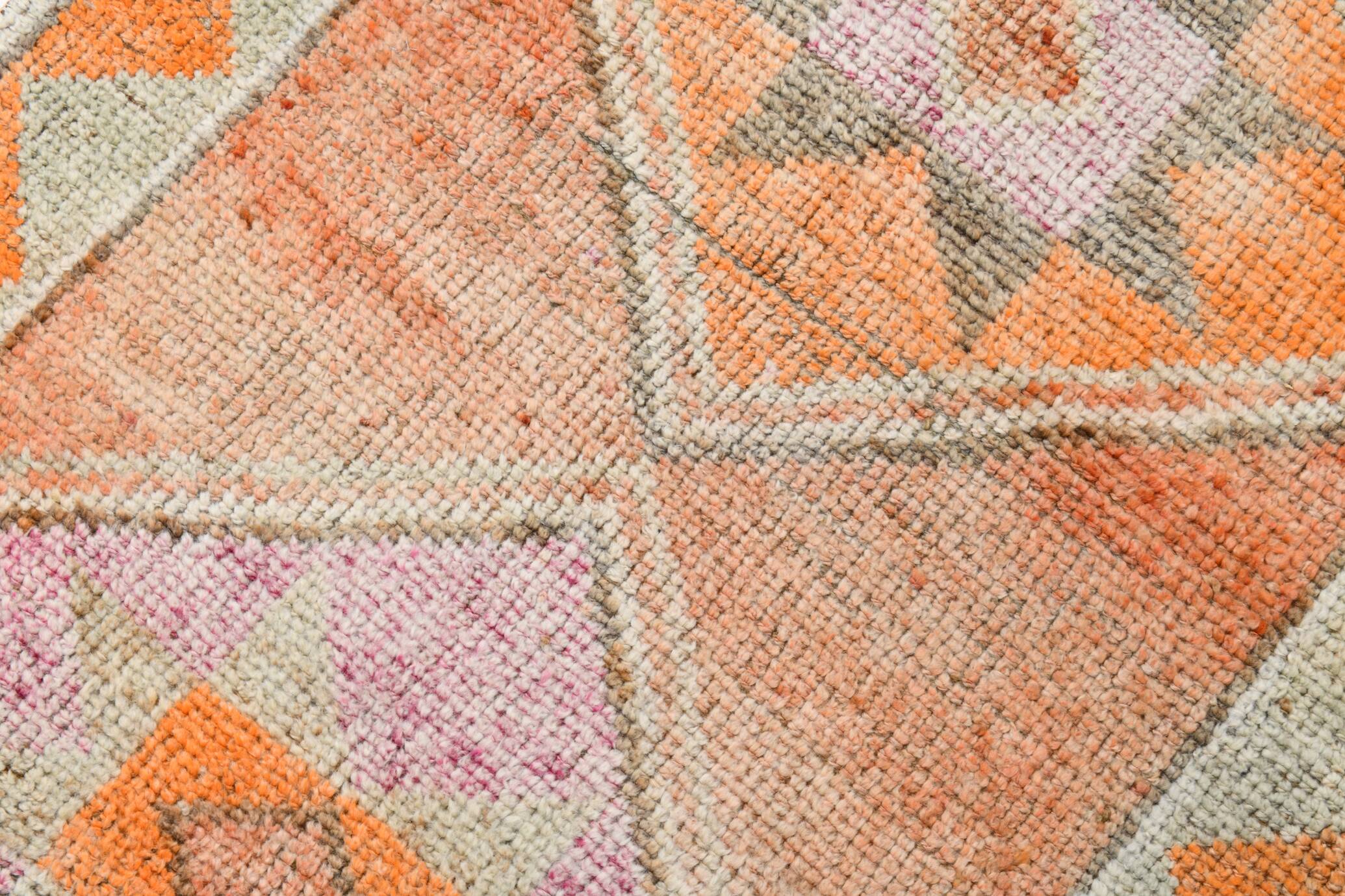 3x10 Orange & Beige Persian Vintage Runner Rug, 94x317Cm SK 22040