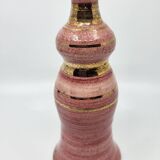 Georges Pelletier soliflore vase in fine gold rose ceramic, France.