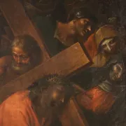 Antique Italian painting The Way of the Cross