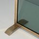 Single Panel Fire Screen in Tinted Green Glass with Brass Frame