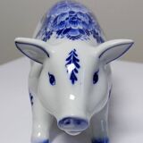 Small vintage Dutch porcelain Delft blue pig collection