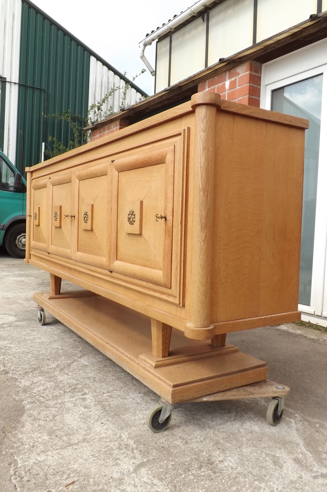 Sideboard fish oak 1940 art deco modernist Gaston