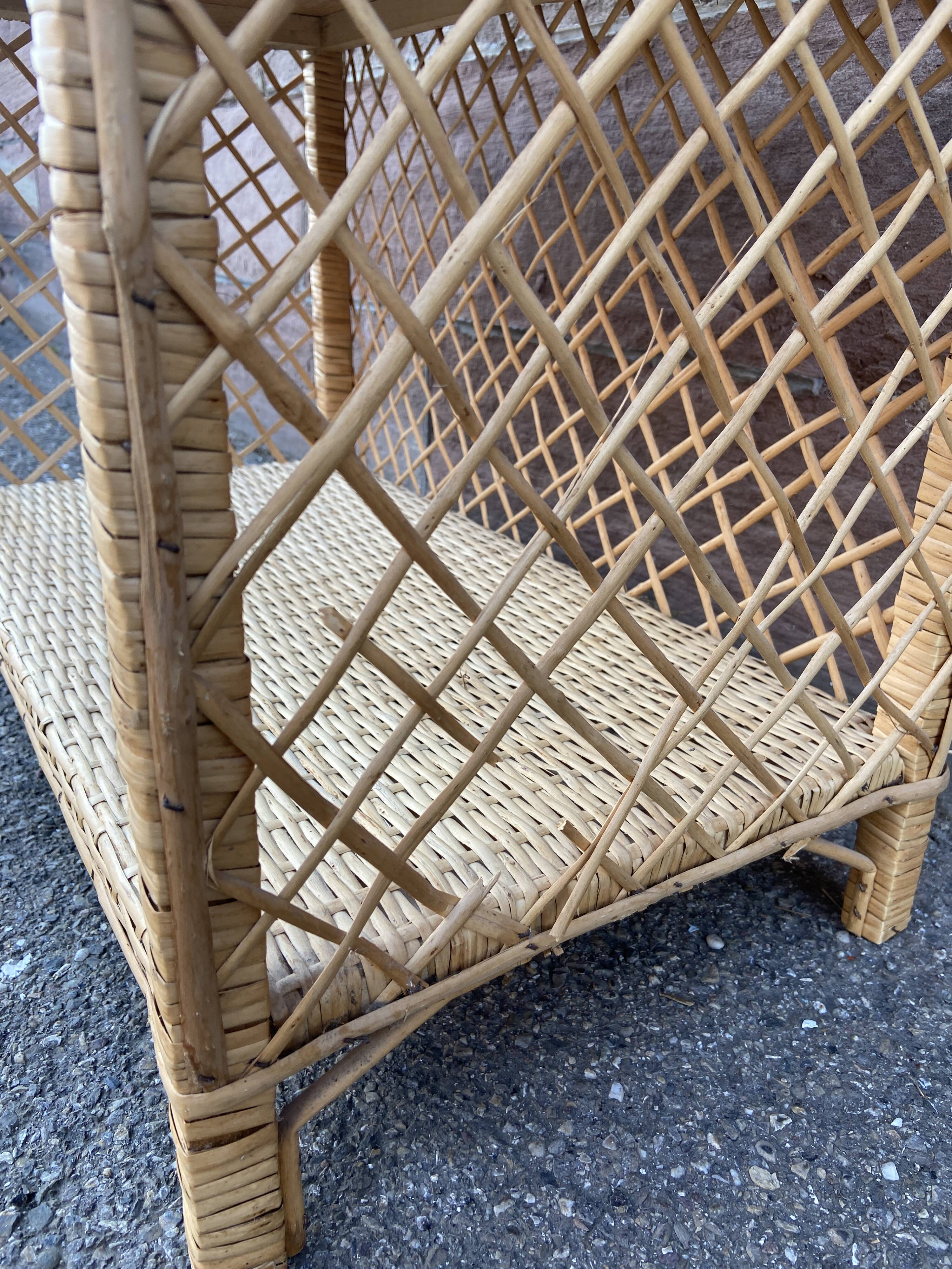 Colonial rattan shelf