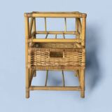 Commode vintage en rotin et bambou