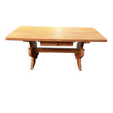 Ancienne table basse de chalet en chêne