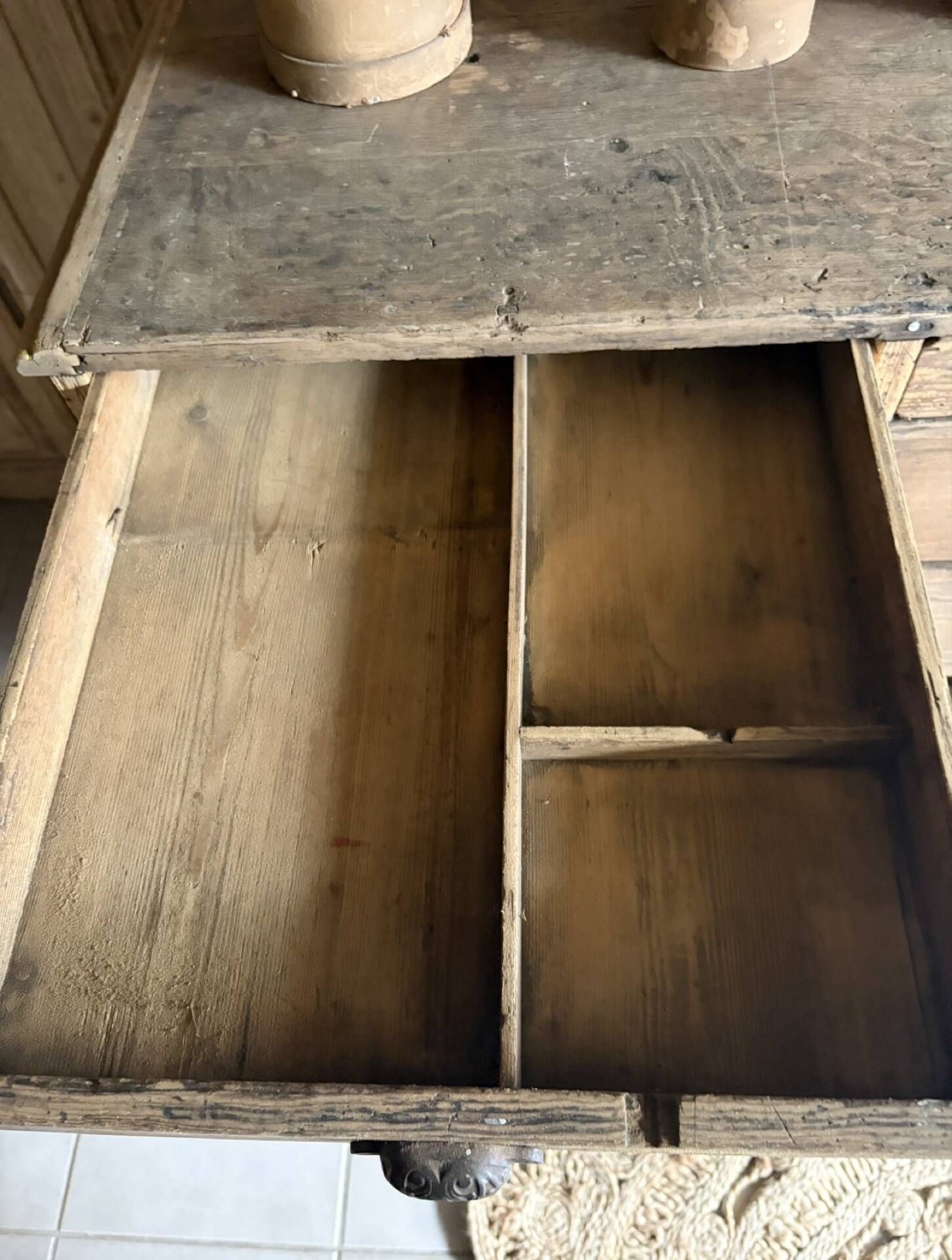 Magnificent Antique Oak Trade Counter with Numerous Drawers