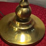 lampe laiton  abat jour verre vitrail orientable  vert .