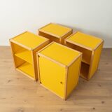 Flötotto modular system, 1970s, yellow, beech, four-piece