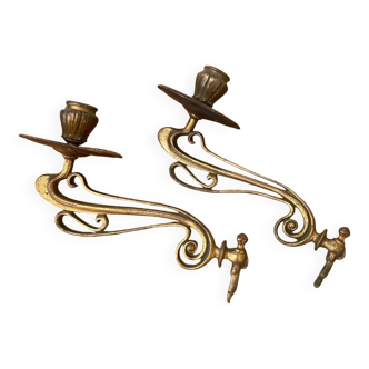 2 Bougeoirs piano laiton