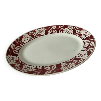 Oval porcelain serving dish stamped Digoin, “Tahiti” model