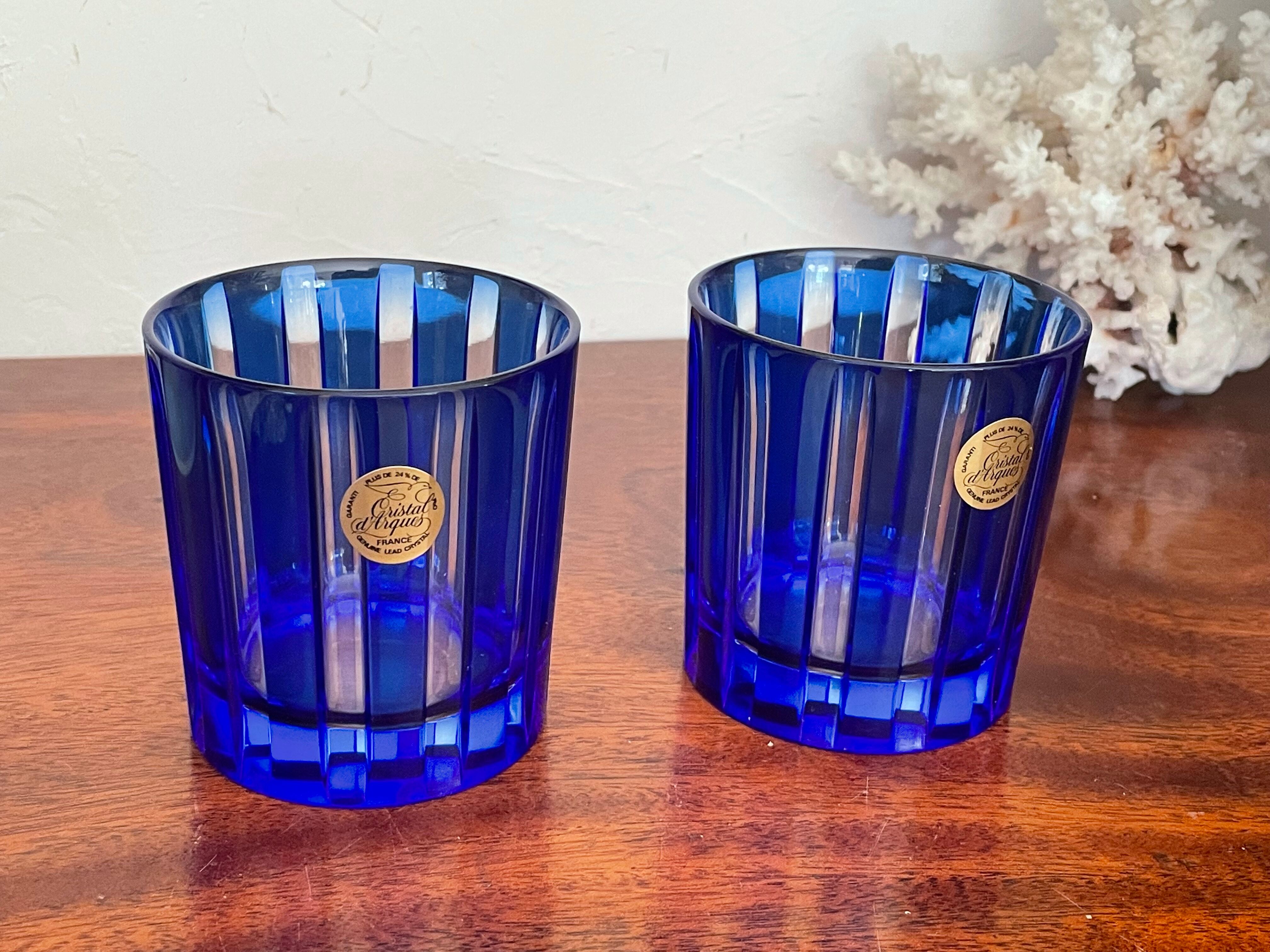 Pair of vintage Arques crystal whisky glasses