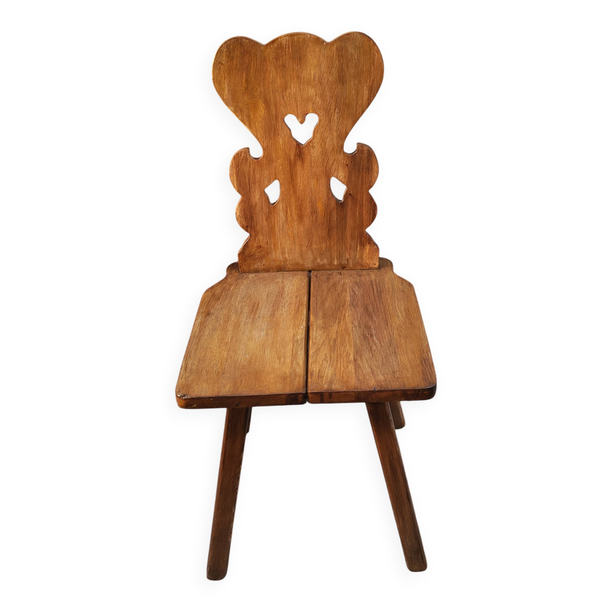 1960s solid wood folk chair