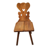 Chaise folk en bois massif, 1960