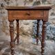 Antique French side table in walnut – 19th century, Louis Philippe style, solid walnut table with drawer (1870–1900)