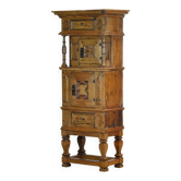 Armoire rustique allemande en pin et chêne, vers 1850