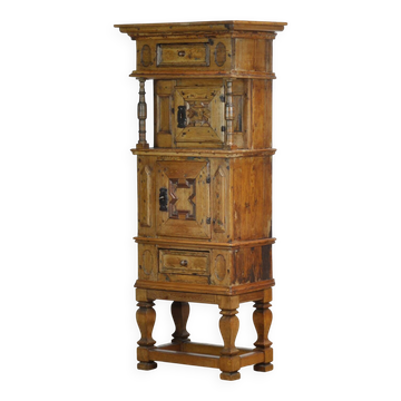 Rustic German pine and oak cabinet, circa 1850