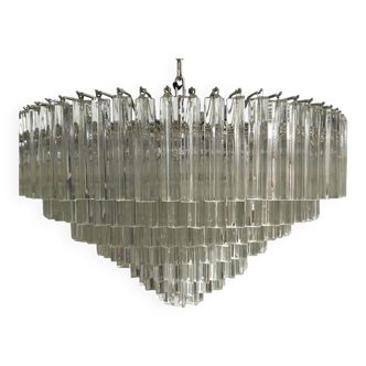 Lustre en verre de murano triedro transparent