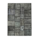 Handwoven turkish contemporary 176 cm x 245 cm black patchwork rug