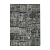 Tapis turc contemporain tissé à la main 176 cm x 245 cm tapis patchwork noir
