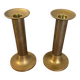Antique Pair Of Vintage Brass Column Candle Holders