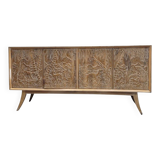 Enfilade / buffet, by Rafael García Nicolau, carved oak, Mid-century, 1970s – Spain