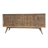 Enfilade / buffet, by Rafael García Nicolau, carved oak, Mid-century, 1970s – Spain