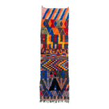 Moroccan Berber rug Boujaad corridor with multicolored patterns 288x84cm